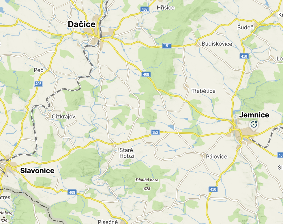 Lokace glamping areálu